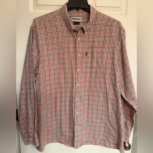 Barbour Red Casual Gingham Shirt button down - Picture 2 of 6
